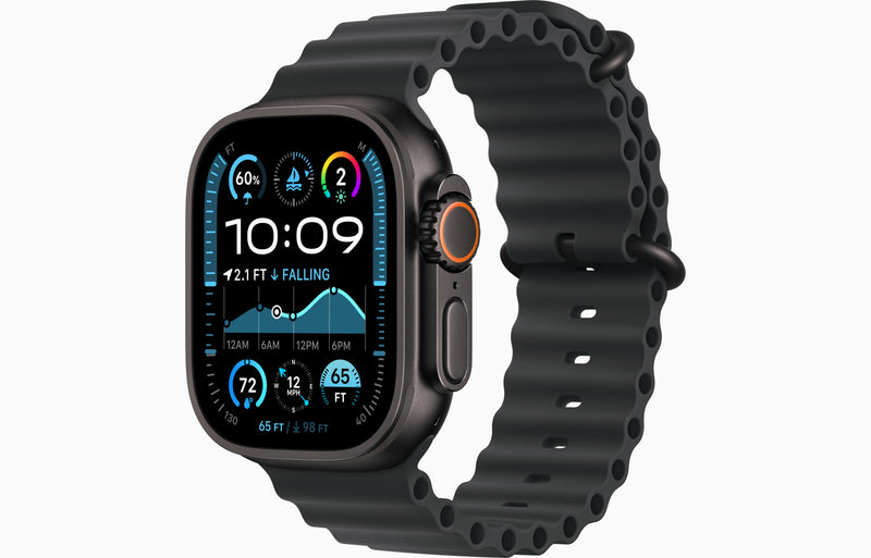 Apple Watch Ultra 2 | GPS | Celular | 49 mm | Caixa de titânio preta | Pulseira preta Ocean