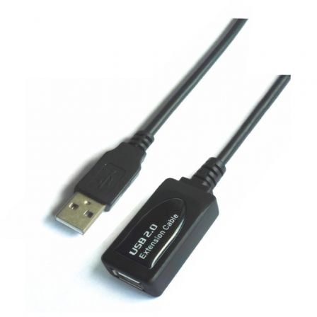 Cabo de extensão USB 2.0 Aisens A101-0020 | USB macho - USB fêmea | Até 2,5 W | 60 Mbps | 15 m | Preto