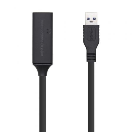 Cabo de extensão USB 3.0 com amplificador Aisens A105-0409 | USB macho - USB fêmea | Até 9 W | 625 Mbps | 15 m | Preto