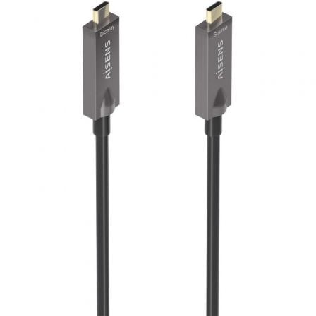 Cabo USB 3.1 Tipo C Aisens AOC A157-0883 | USB Tipo C Macho - USB Tipo C Macho | Até 60 W | 10 Gbps | 15 m | Preto