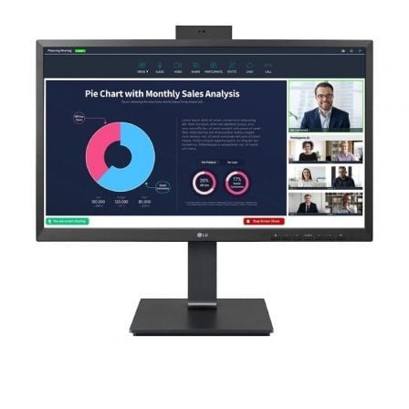 LG 24BP75CP-B 23,8' | Full HD | Webcam | Multimídia | Altura ajustável | Preto