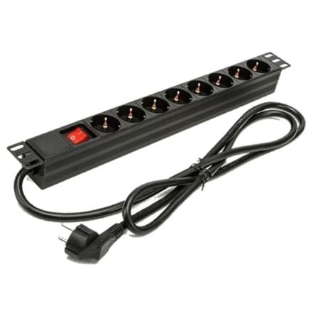 Phasak BNS 1518 com interruptor | 8 tomadas | Cabo de 1,5 m | Preto
