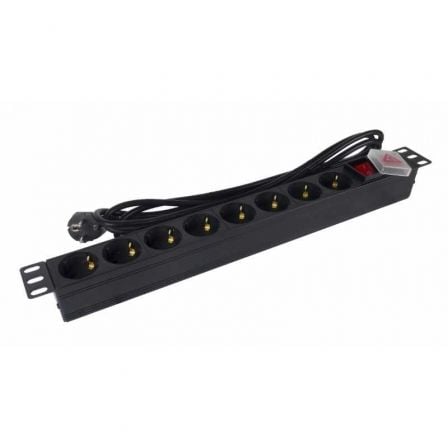 Phasak BNS 1520 com interruptor | 8 tomadas | Cabo de 3 m | Preto
