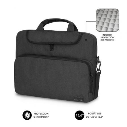 Pasta acolchoada Subblim Air para laptops até 15,6'  | Cinza escuro