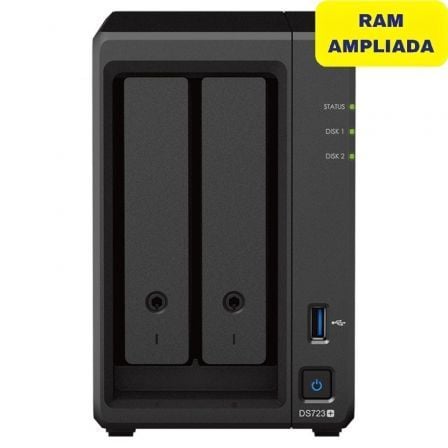 Synology Diskstation DS723+ NAS | 2 baias 3,5'- 2,5' | 8GB DDR4 | Formato Torre