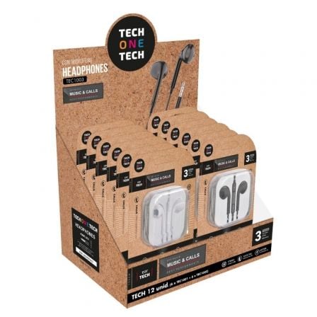 Tech One Tech EarTECH TEC1003 com display  | com microfone  | conector 3,5  | inclui 6 brancos e 6 pretos