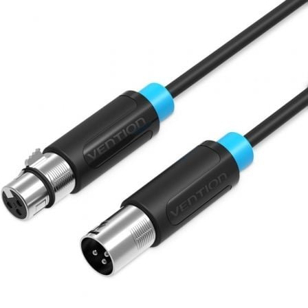 Cabo estéreo Vention BBFBL | XLR macho - XLR fêmea | 10 m | preto