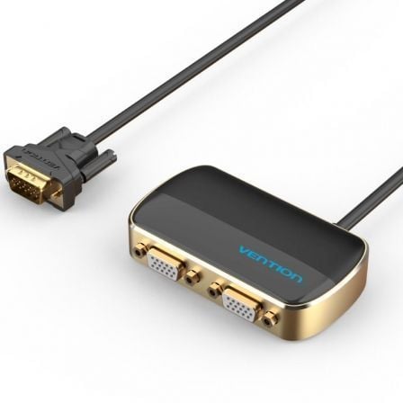 Divisor VGA Vention DBABF com fonte de alimentação externa | VGA macho | 2x VGA fêmea | 1m | preto
