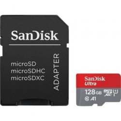 SanDisk Ultra de 128 GB com adaptador | Classe 10 | 140 MB/s