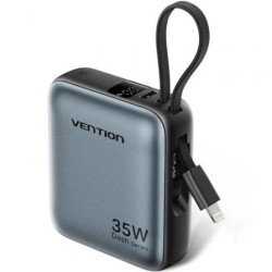 Vention FHFN0 10000mAh | 35W | Cinza | Inclui cabos USB Tipo-C e Lightning