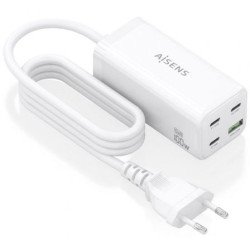 de mesa Aisens GaN ASCH-100W4P053-W/ 3xUSB Tipo-C/ 1xUSB/ 100W