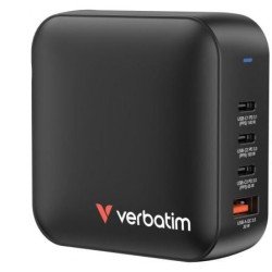 Verbatim Mini GaN para viagens | 3x USB Tipo-C | 1x USB | 165W