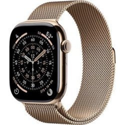Apple Watch Series 11 | GPS | Celular | 46 mm | Titânio Dourado | Pulseira Milanese Loop Dourada M / L