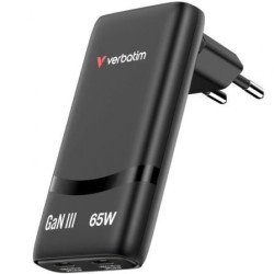 Verbatim Fold 'n' Go GaN | 2x USB Tipo-C | 65W