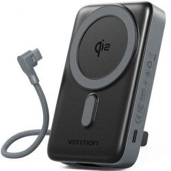 Vention FKHH0 | 10000mAh | 35W | Sem fio | Cinza | Inclui cabo USB Tipo C